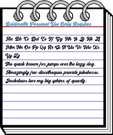 Boldmatte Personal Use Only Regular Font