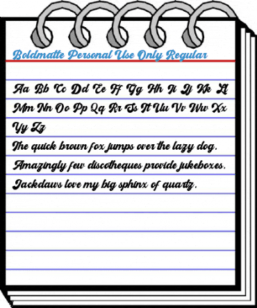 Boldmatte Personal Use Only Regular Font
