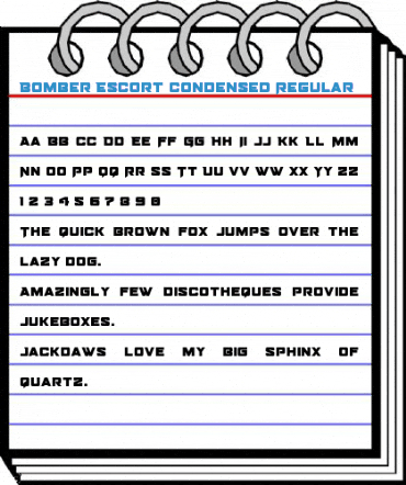 Bomber Escort Condensed Regular Font