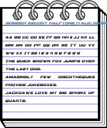 Bomber Escort Halftone Italic Regular Font