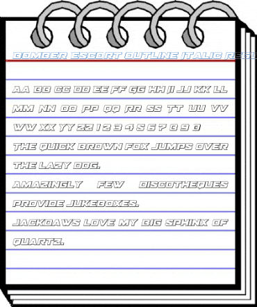 Bomber Escort Outline Italic Regular Font