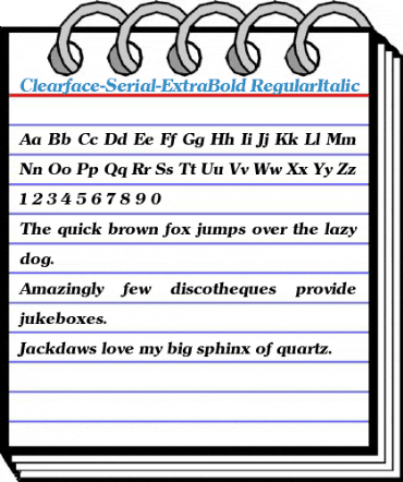 Clearface-Serial-ExtraBold RegularItalic Font