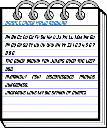 Bristle Creek Italic Regular Font