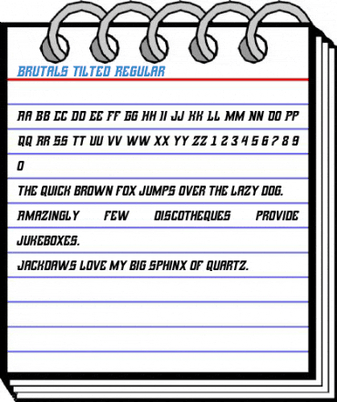 Brutals Tilted Regular Font