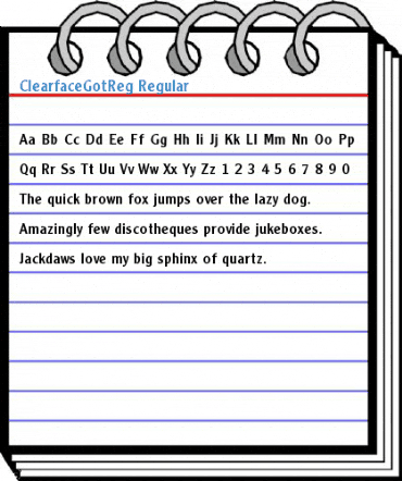 ClearfaceGotReg Regular Font