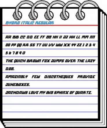 Byorg Italic Regular Font