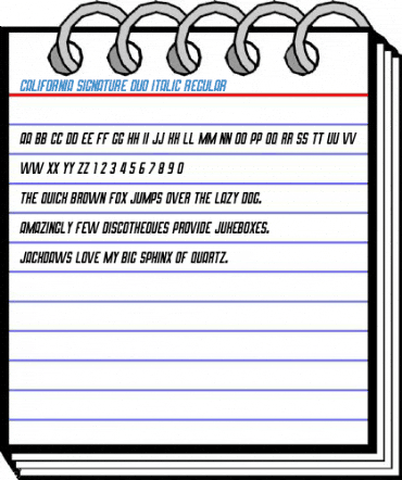 California Signature Duo Italic Regular Font