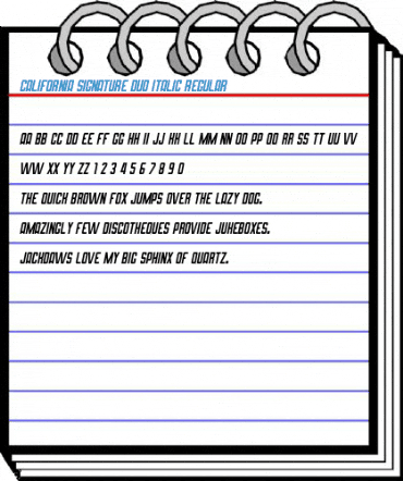 California Signature Duo Italic Regular Font