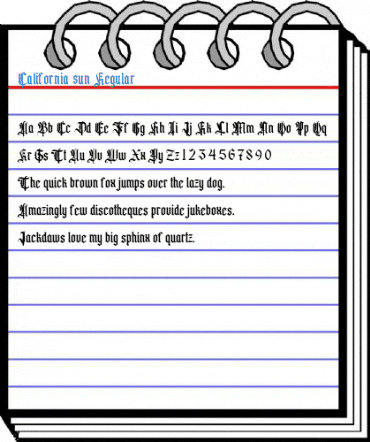 California sun Regular Font