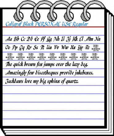 Caligraf Black PERSONAL USE Regular Font
