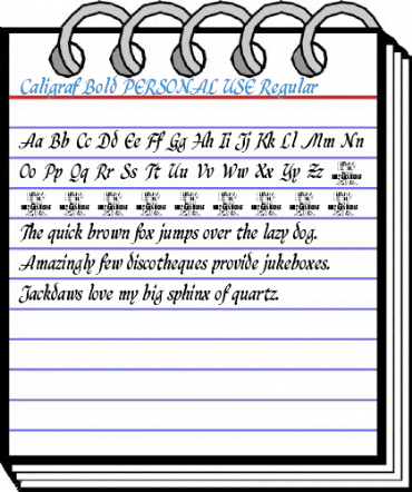 Caligraf Bold PERSONAL USE Regular Font