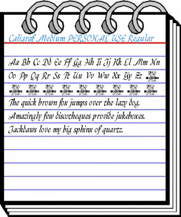 Caligraf Medium PERSONAL USE Regular Font
