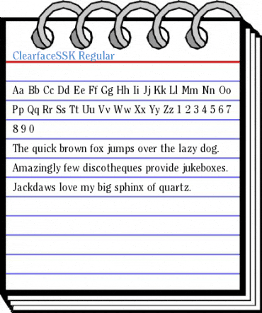 ClearfaceSSK Regular Font