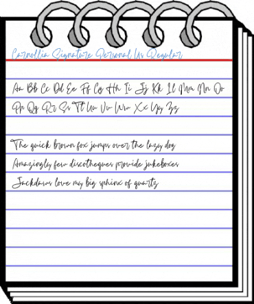 Carnollia Signature Personal Us Regular Font