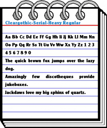 Cleargothic-Serial-Heavy Regular Font