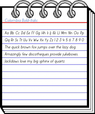 Colombia Bold-Italic Font