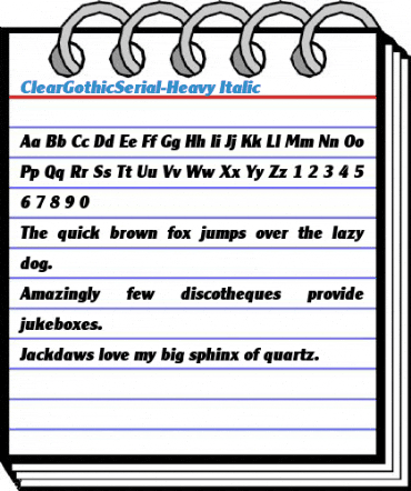 ClearGothicSerial-Heavy Font