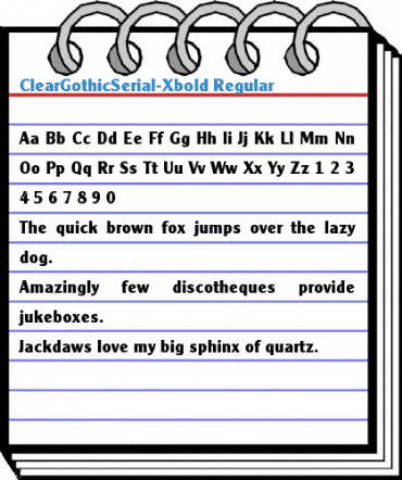 ClearGothicSerial-Xbold Regular Font