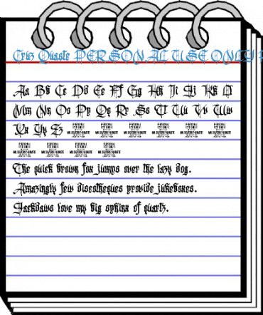 Cruz Quaste PERSONAL USE ONLY Regular Font