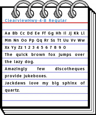 ClearviewHwy-4-B Font