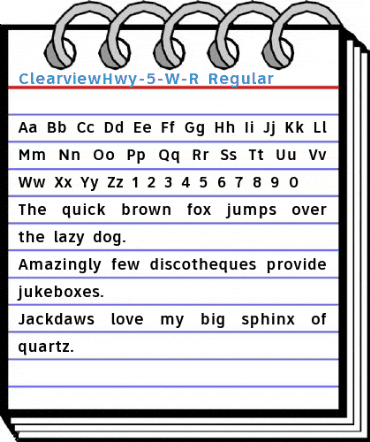 ClearviewHwy-5-W-R Regular Font