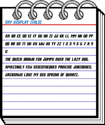 Day Display Italic Font