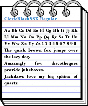 ClericBlackSSK Regular Font