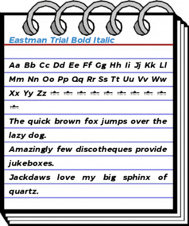 Eastman Trial Bold Italic Font