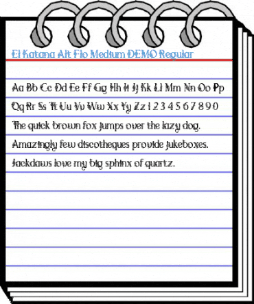El Katana Alt Flo Medium DEMO Regular Font