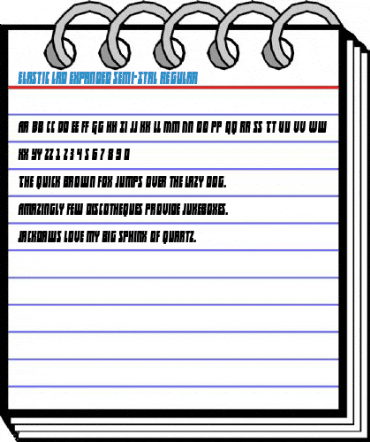 Elastic Lad Expanded Semi-Ital Regular Font