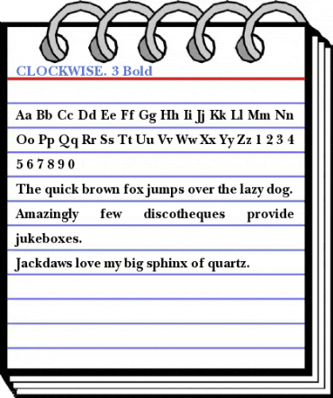 CLOCKWISE. 3 Bold Font
