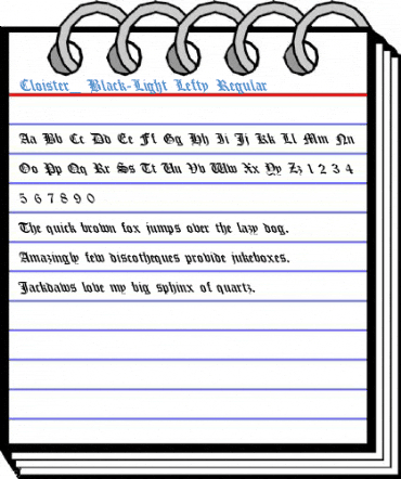 Cloister_ Black-Light Lefty Regular Font