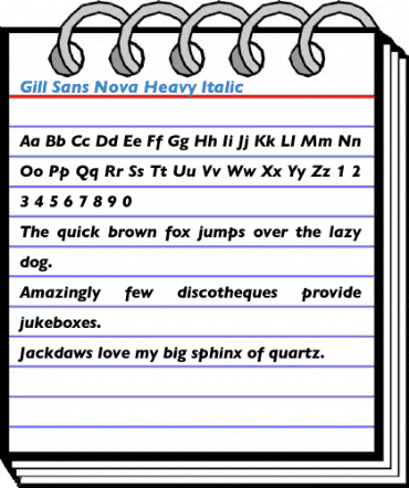 Gill Sans Nova Heavy Italic Font