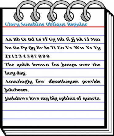 Glory Sunshine Oblique Regular Font