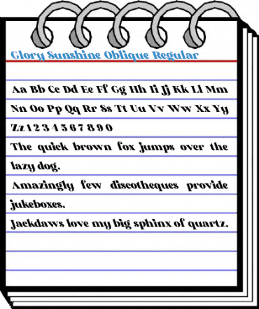 Glory Sunshine Oblique Regular Font