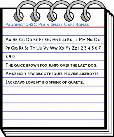 PaddingtonSC Plain Small Caps Roman Font