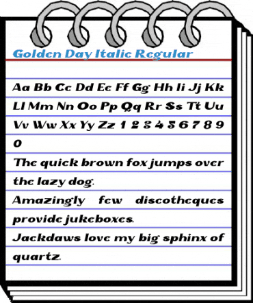 Golden Day Italic Regular Font