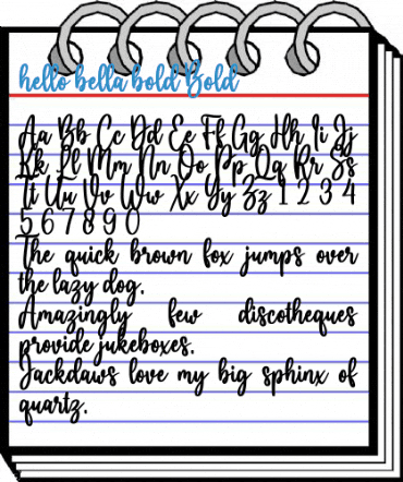 hello bella bold Bold Font