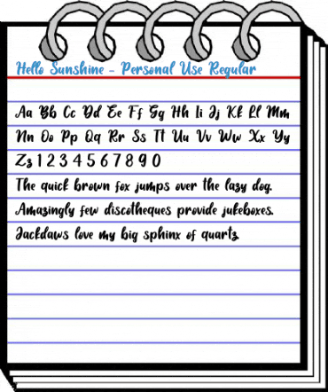 Hello Sunshine - Personal Use Regular Font