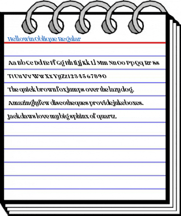 Hellowin Oblique Regular Font