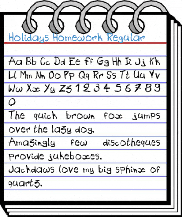 Holidays Homework Regular Font