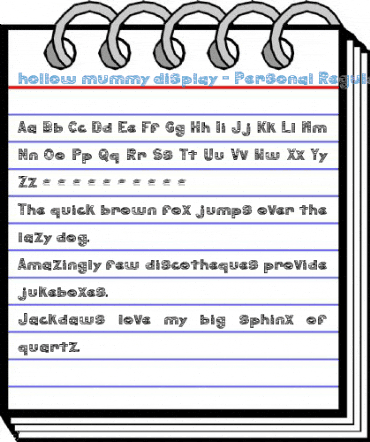 hollow mummy display - Personal Regular Font