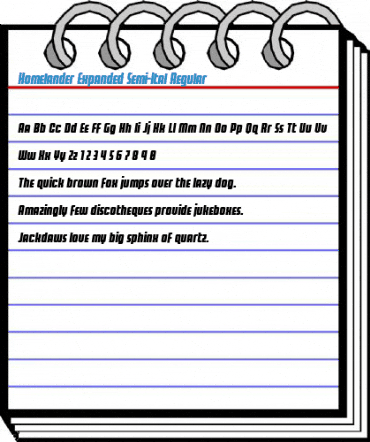 Homelander Expanded Semi-Ital Regular Font