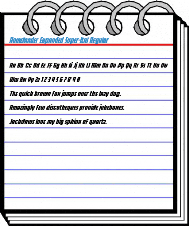 Homelander Expanded Super-Ital Regular Font