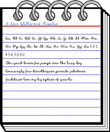 I Love Glittermas Regular Font