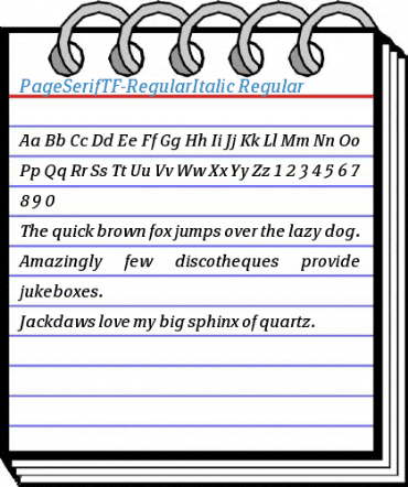PageSerifTF-RegularItalic Regular Font