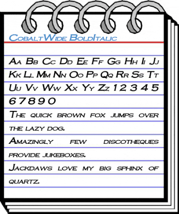 CobaltWide BoldItalic Font