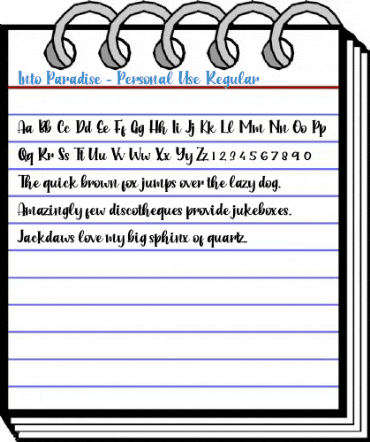 Into Paradise - Personal Use Regular Font