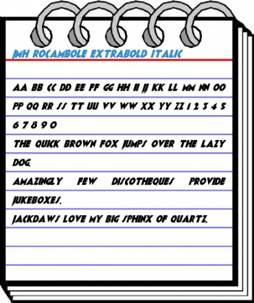 JMH ROCAMBOLE Extrabold Italic Font