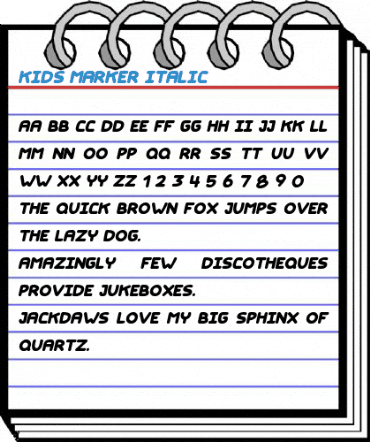 Kids Marker Italic Font